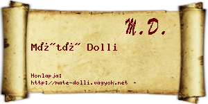 Máté Dolli névjegykártya